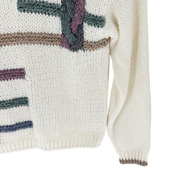 Essex Junction Vintage Sweater Womens M 80s Cottagecore Grandmacore Shoulder Pad - Picture 9 of 14